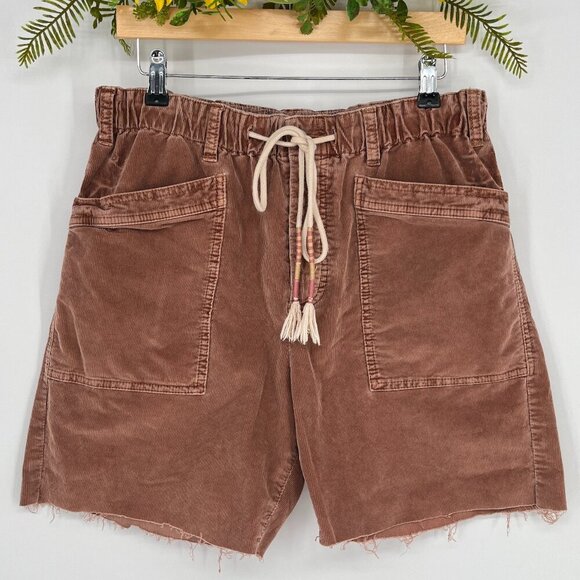 Free People Cut Off Shorts with Drawstring SP Boho Cords - Picture 1 of 7